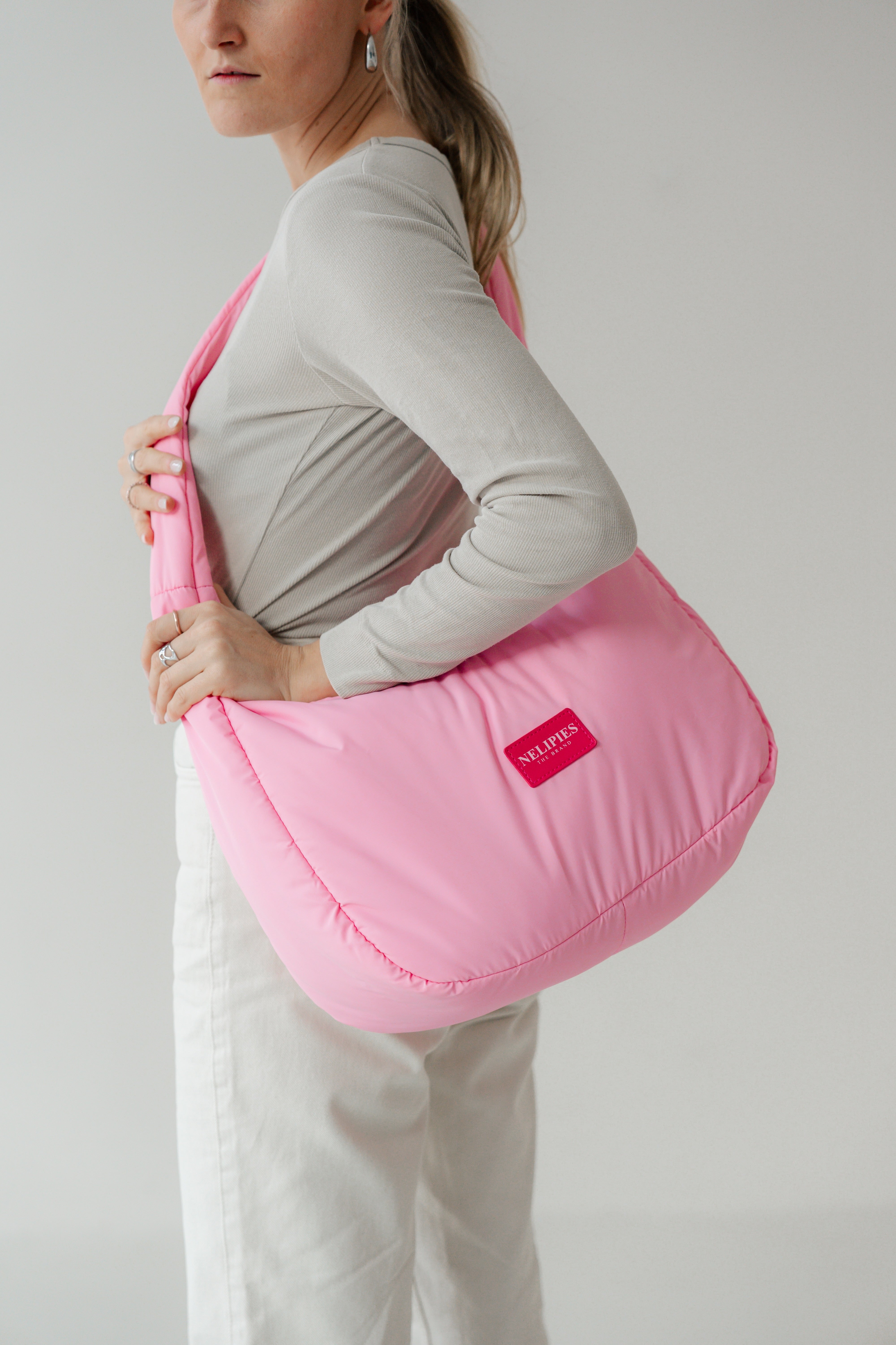 PUFFER HALFMOON BAG PINK