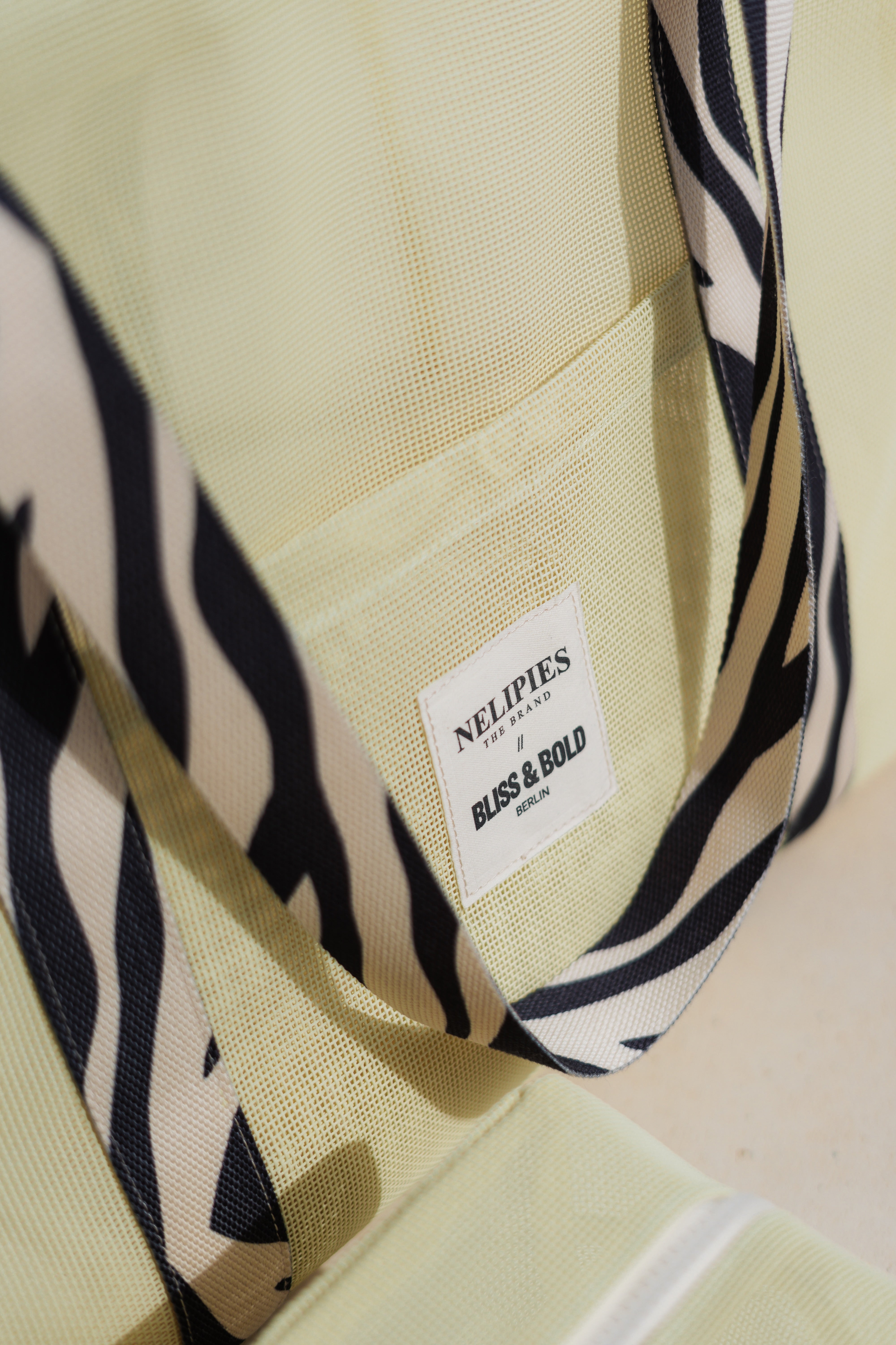 NELIPIES X BLISS & BOLD MESH BAG SET ZEBRA / LEMON-LIME