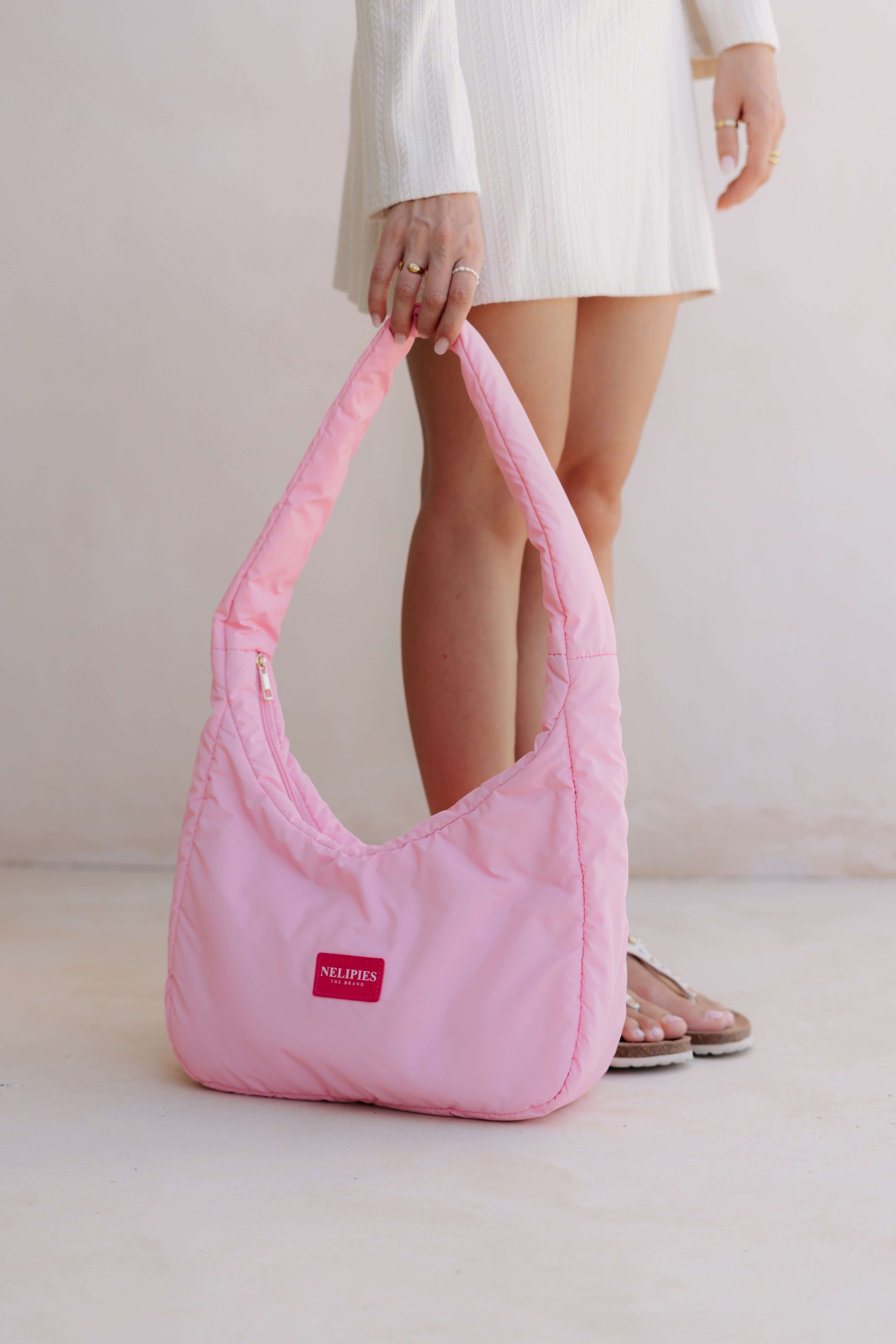 PUFFER HALFMOON BAG PINK