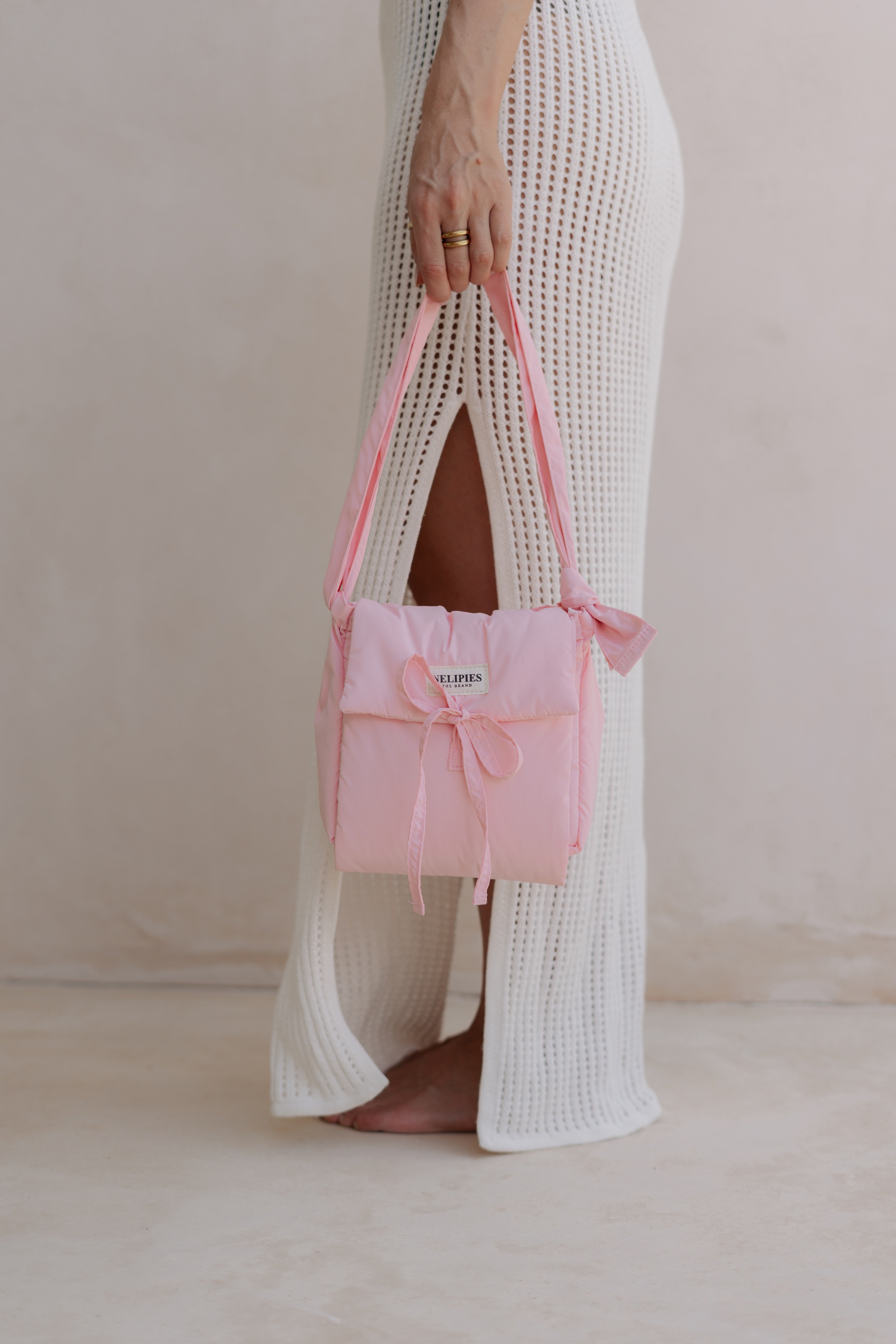 PUFFER BOW BAG ROSA