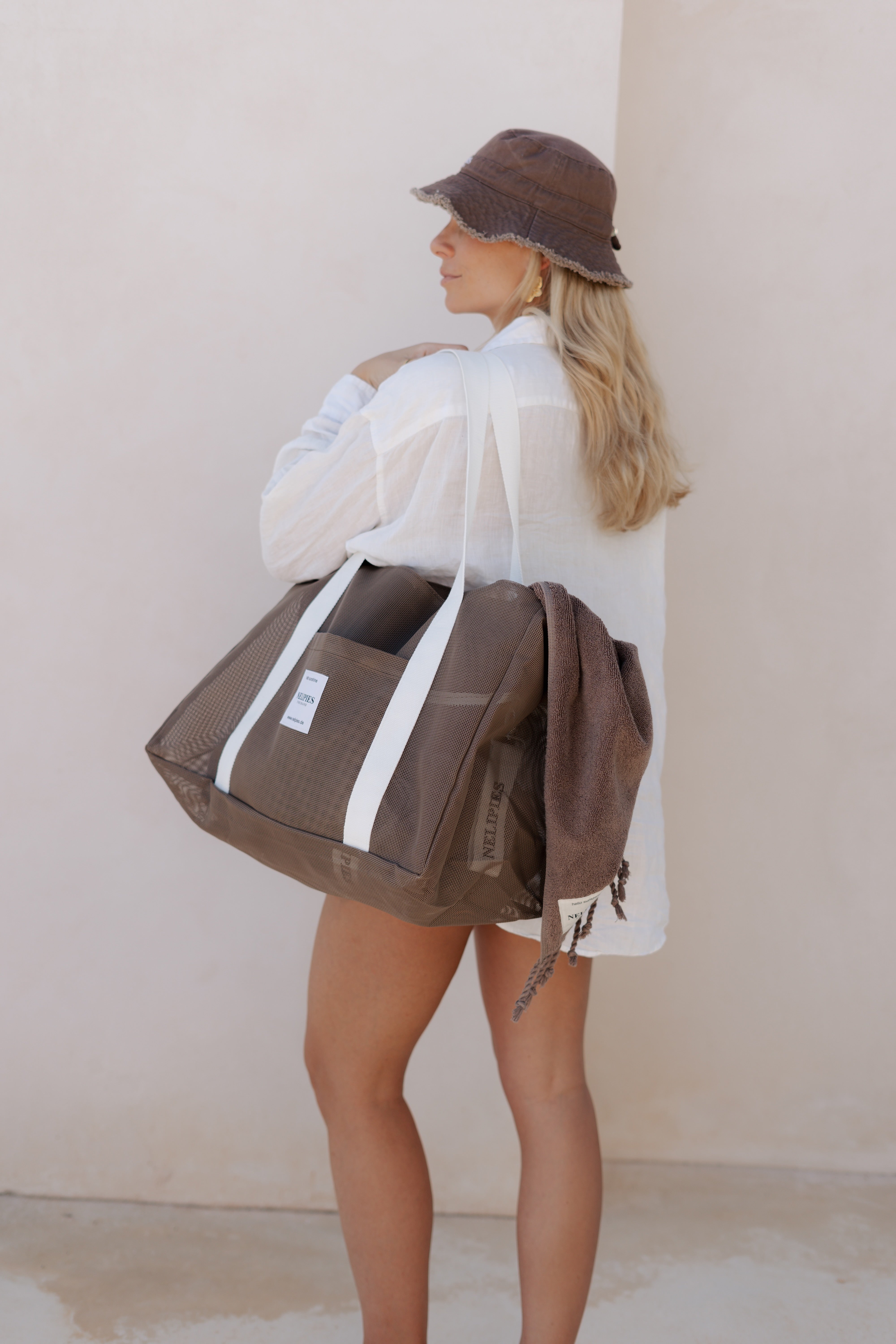 MESH BAG SET CHOCOLATE