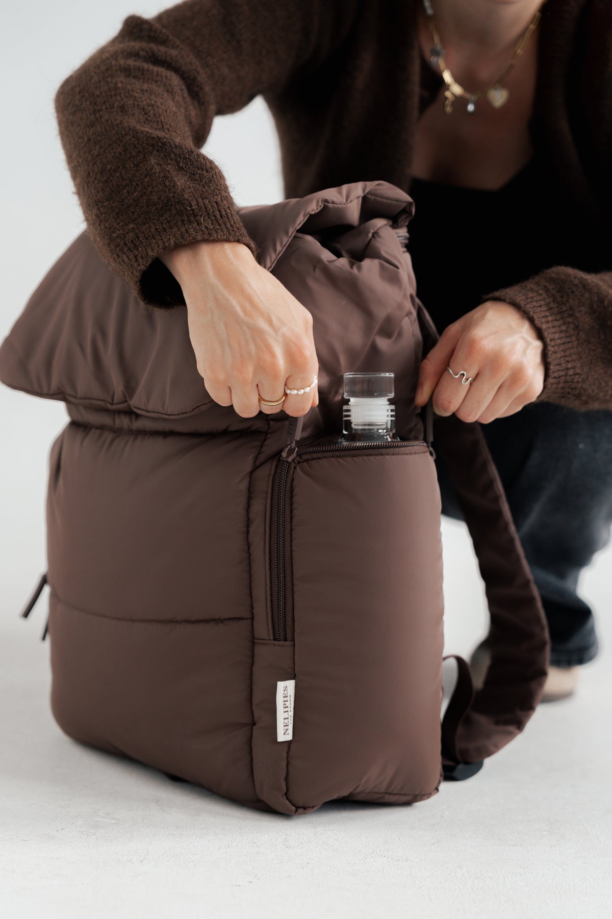 PUFFER BACKPACK BRAUN