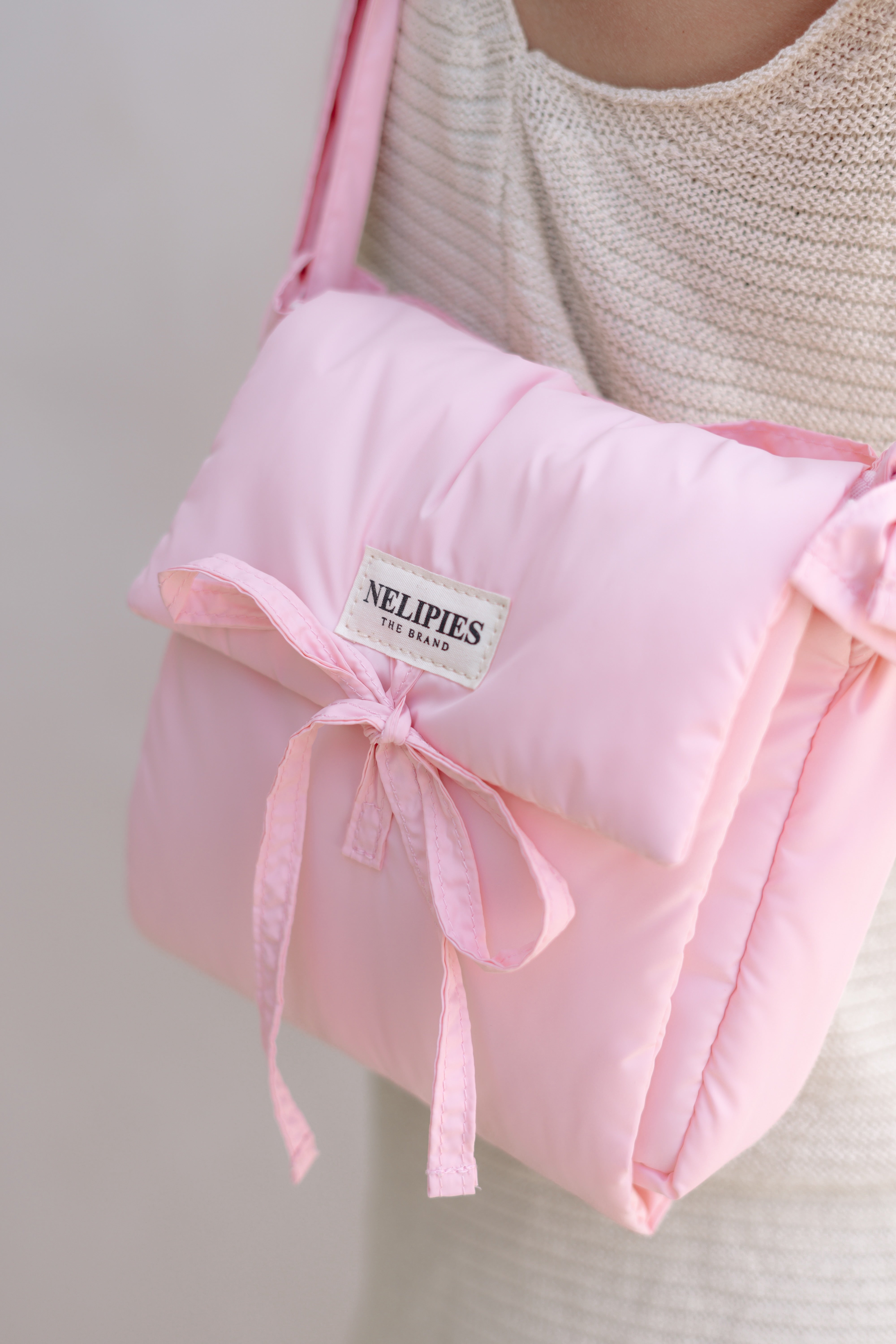 PUFFER BOW BAG ROSA